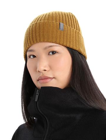 Icebreaker Unisex Merino Rixdorf Cuff Beanie Női Kalap Barna | HU 1491UZGT